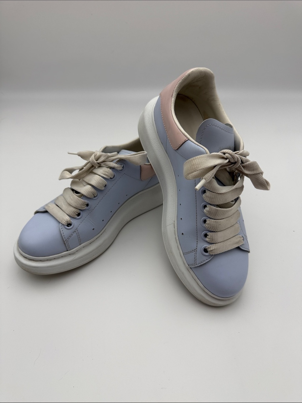 Bundle of Alexander McQueen Pastel Blue Sneakers with Pink Heel Tab and Converse - Picture 2 of 16